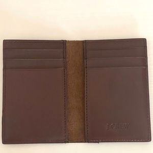 NEW J. Crew Brown Leather Bifold Pocket Slim Wallet